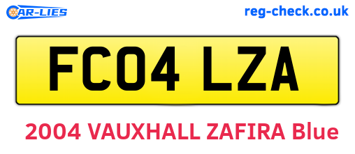 FC04LZA are the vehicle registration plates.