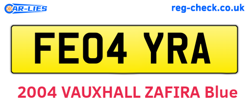 FE04YRA are the vehicle registration plates.