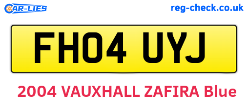 FH04UYJ are the vehicle registration plates.