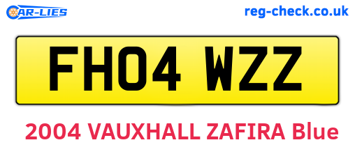 FH04WZZ are the vehicle registration plates.