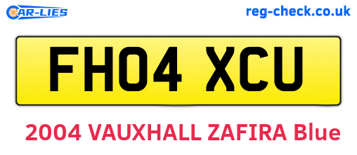 FH04XCU are the vehicle registration plates.