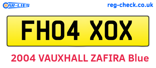 FH04XOX are the vehicle registration plates.