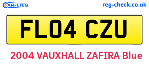 FL04CZU are the vehicle registration plates.
