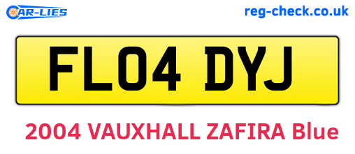 FL04DYJ are the vehicle registration plates.