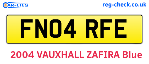 FN04RFE are the vehicle registration plates.