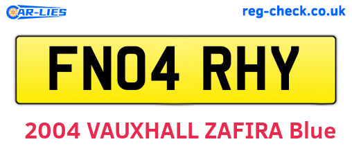 FN04RHY are the vehicle registration plates.