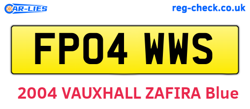 FP04WWS are the vehicle registration plates.