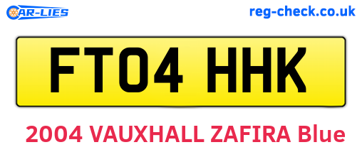 FT04HHK are the vehicle registration plates.