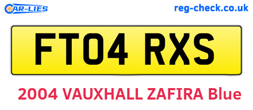 FT04RXS are the vehicle registration plates.