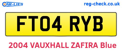 FT04RYB are the vehicle registration plates.
