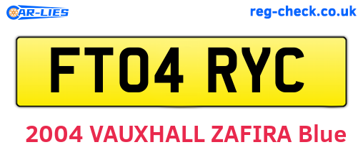 FT04RYC are the vehicle registration plates.