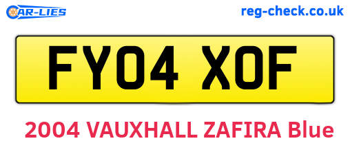 FY04XOF are the vehicle registration plates.