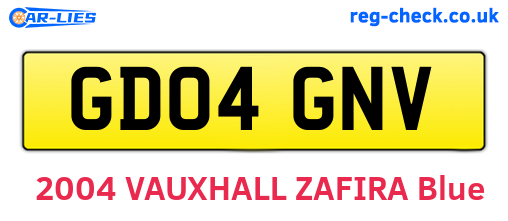 GD04GNV are the vehicle registration plates.