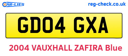 GD04GXA are the vehicle registration plates.