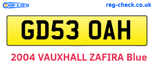 GD53OAH are the vehicle registration plates.