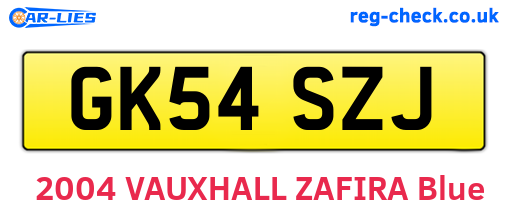GK54SZJ are the vehicle registration plates.