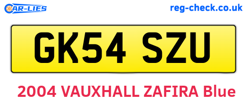 GK54SZU are the vehicle registration plates.
