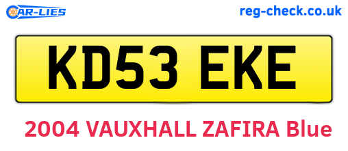 KD53EKE are the vehicle registration plates.