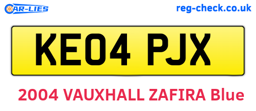 KE04PJX are the vehicle registration plates.