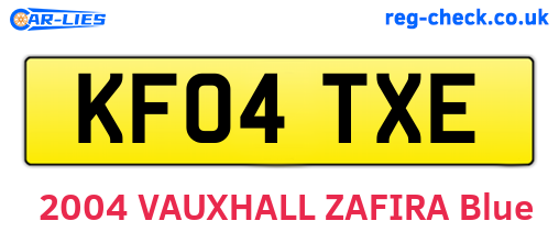 KF04TXE are the vehicle registration plates.