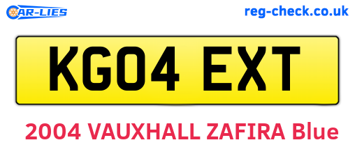 KG04EXT are the vehicle registration plates.