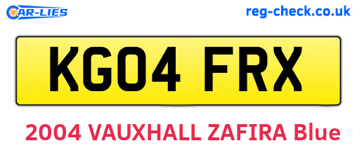 KG04FRX are the vehicle registration plates.