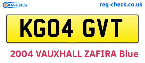 KG04GVT are the vehicle registration plates.