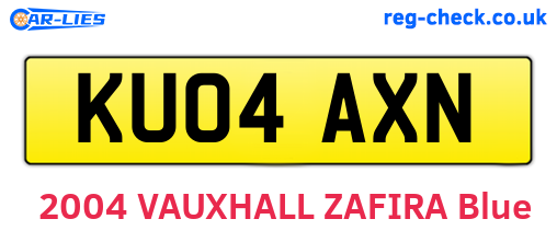 KU04AXN are the vehicle registration plates.