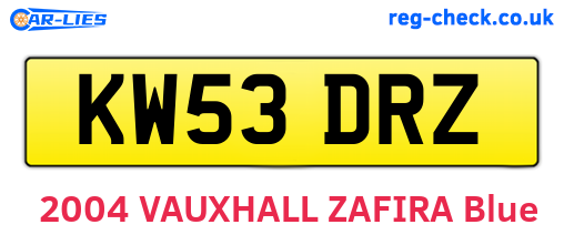 KW53DRZ are the vehicle registration plates.