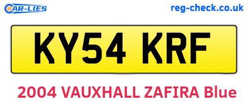 KY54KRF are the vehicle registration plates.