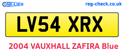 LV54XRX are the vehicle registration plates.