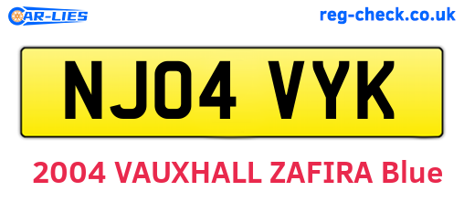 NJ04VYK are the vehicle registration plates.