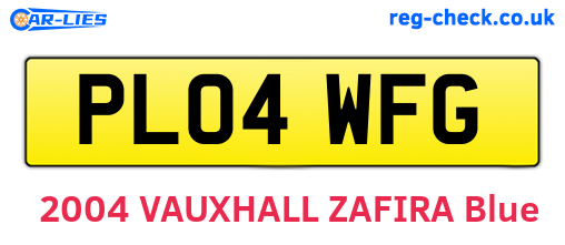PL04WFG are the vehicle registration plates.