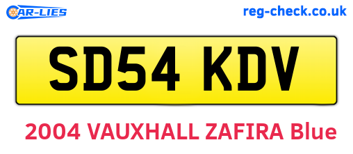 SD54KDV are the vehicle registration plates.