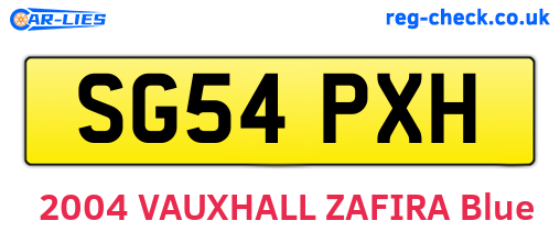 SG54PXH are the vehicle registration plates.