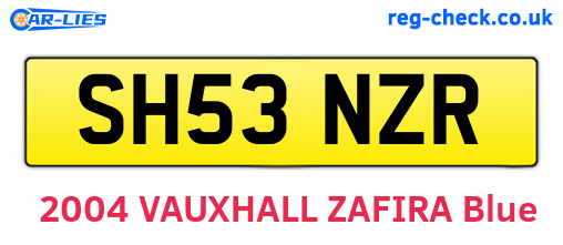 SH53NZR are the vehicle registration plates.