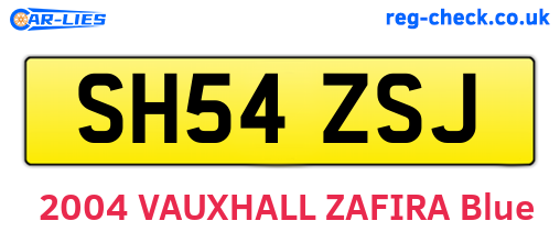 SH54ZSJ are the vehicle registration plates.