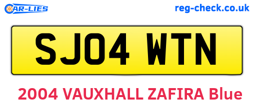 SJ04WTN are the vehicle registration plates.