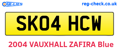 SK04HCW are the vehicle registration plates.