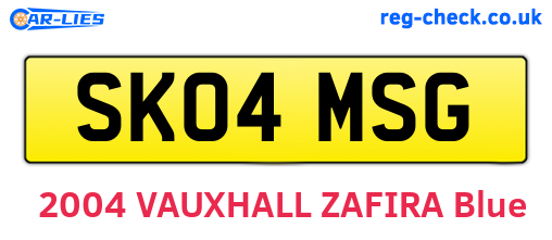 SK04MSG are the vehicle registration plates.