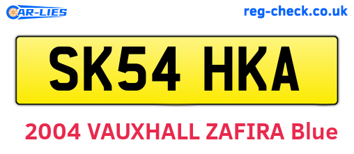 SK54HKA are the vehicle registration plates.