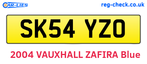 SK54YZO are the vehicle registration plates.