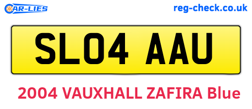 SL04AAU are the vehicle registration plates.