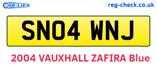SN04WNJ are the vehicle registration plates.
