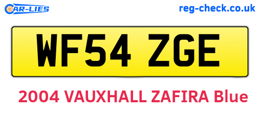 WF54ZGE are the vehicle registration plates.
