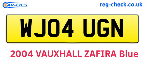 WJ04UGN are the vehicle registration plates.