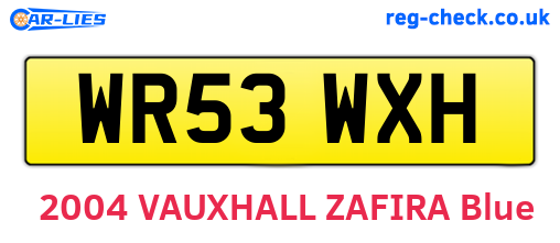 WR53WXH are the vehicle registration plates.