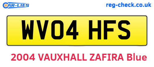 WV04HFS are the vehicle registration plates.
