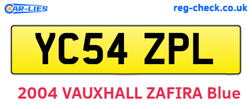 YC54ZPL are the vehicle registration plates.