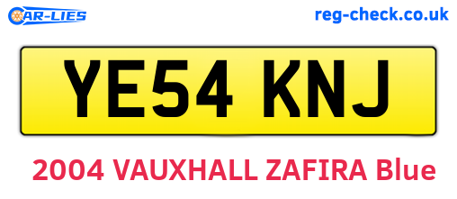 YE54KNJ are the vehicle registration plates.